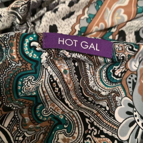 Hot Gal Teal and Brown Paisley Maxi Dress, Size Small - Picture 7 of 8